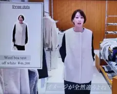 スリードッツ　大草直子　エコファー　ロングコート　ストール付き スリードッツ 大草直子 エコファー ロングコート ストール付き