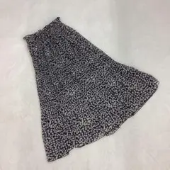 Alice de Paris 花柄シフォン ロングスカートネイビー ONEサイズ