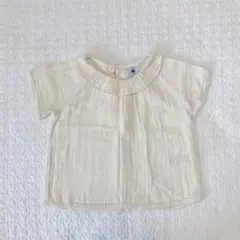 プチバトー　ダブルガーゼ半袖ブラウス　18m