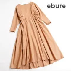466*エブール ebure ウール100% タック ワンピース