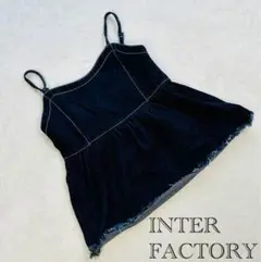 INTER FACTORY 【F】 デニム キャミソール フレアトップス 濃紺