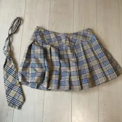 チェック柄プリーツミニスカート