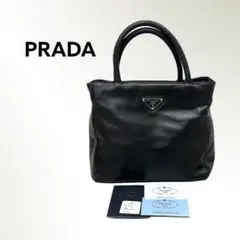PRADA プラダ ヴィンテージ 三角ロゴプレート ラムレザー ハンドバッグ