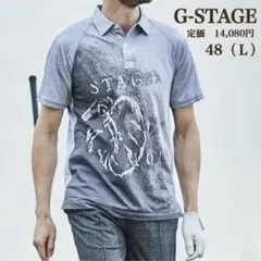 新品【g-stage】春夏冷却素材 ストッレッチ ポロシャツ　グレー　48（Ｌ）