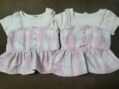 チェックフリルTシャツ90・95サイズ