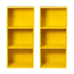 【送料無料】新品カラーボックス3段 　2個セット（イエロー） カラーボックス