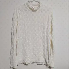【新品未使用】KHALITA ホワイト 長袖 花柄トップス
