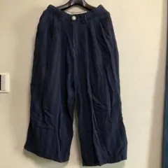 【古着】 ワイドパンツ ネイビー M レディース