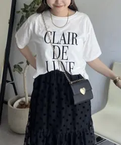 値下げ！　プロズヴェール　【LUNE】フロッキーロゴTシャツ　ホワイト新品未使用