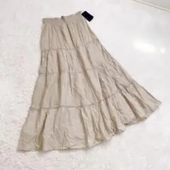 新品　ZARA BASIC ザラベーシック　コットンティアードスカート　ベージュ