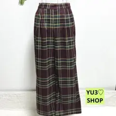 アルマデザイン・チェック柄ワイドレッグパンツ M 秋冬