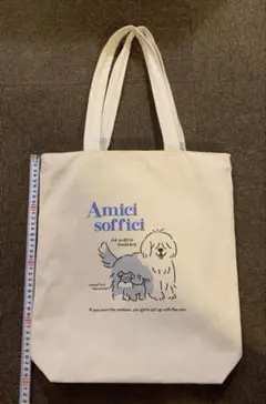 ファスナー付きA4 トートバッグ　エコバッグ　犬　ミニチュアシュナウザー