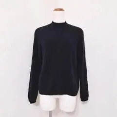Takashimaya　カシミヤ100％　モックネックニット　ブラック（M）