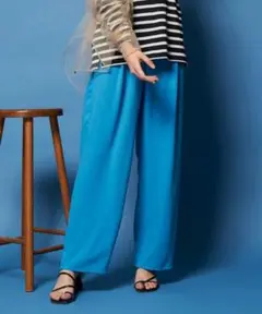 MAISON SPECIAL ワイドパンツ ドローストリング ブルー 美品