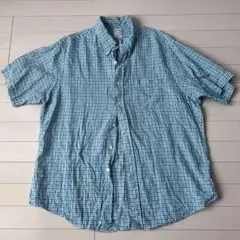 【即購入可】青チェック　半袖シャツ