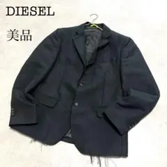 美品 DIESEL ディーゼル ジャガード テーラードジャケット 48 ブラック