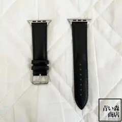 新品 Apple Watch バンド ベルト 本革 黒 42-49mm レザー