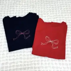 【即購入OK】 -nugu リボンプリント Tシャツ-