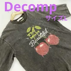 Decomp 半袖Tシャツ　さくらんぼ　グレー　L ＃1419