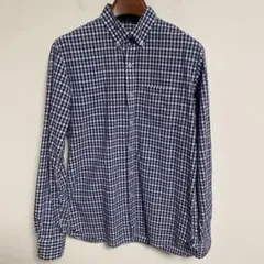 Brooks Brothers 青白チェック柄 長袖シャツ M