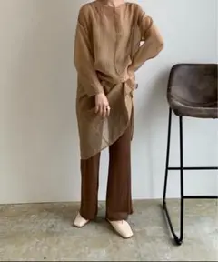 amiur sheer flare pants M