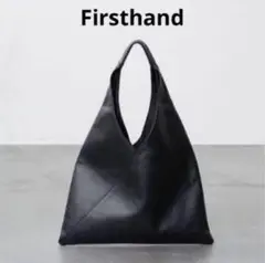 ファーストハンドFirsthand レザートライアングルトートバッグ 黒