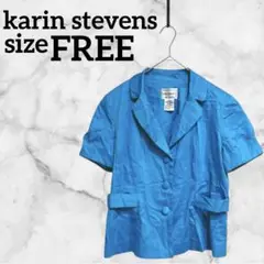 karin stevens【FREE】テーラードジャケット 水色 海外古着