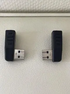 USB L字型コネクタ 左右 各1個（黒）