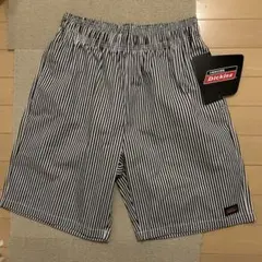 新品タグ付き　Dickies ハーフパンツ　ヒッコリー柄　L