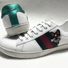 GUCCI グッチ エース シェリー 刺繍 レザー ローカットスニーカー 43
