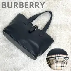 美品❤️BURBERRYレザーミニトートバッグ ロゴ 内側ノバチェック