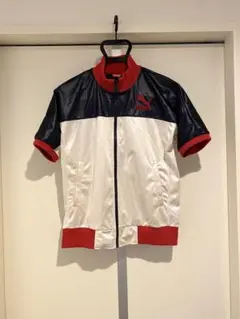 ⭐︎希少トリコロールカラー　PUMA ジップアップ 　ポロシャツ　極美品⭐︎