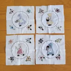 キルトトップ<スーちゃん&flower>4枚