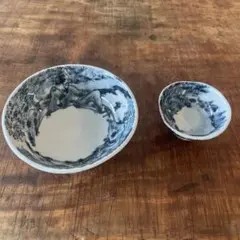 京都平安清水焼　村田幸之介作　ぐい呑 京焼・清水焼 村田幸之介(六齋窯) 七福神あみ茶漬(ご飯茶碗