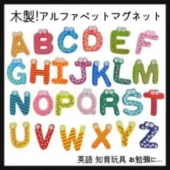 木製 ! アルファベット マグネット 磁石 知育玩具 ABC 英語 カラフル