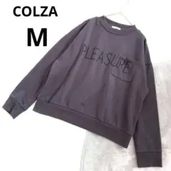 【コルザ】スウェット M ダークグレー 綿35% 春秋冬 ロゴプリント