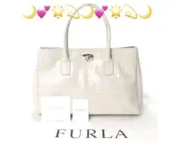 ❤️FURLA フルラ 型押しレザー トートバッグ アイボリー ❤️ハンドバッグ