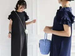 Maronenonfeeマーロンエノンフィnewフリル付きロングワンピース