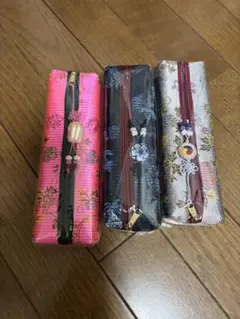 刺繍入りマルチケース3点セット
