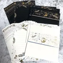 金装飾フェザーレターセット ブラック/ホワイト