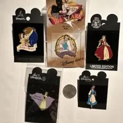 ディズニー 美女と野獣 ベル ピンバッジ5個セット