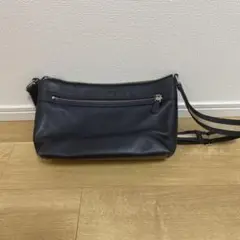 coach ネイビー レザー ショルダーバッグ