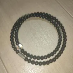 【美品】水晶　珠数　ネックレス　ブラック