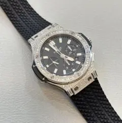 Hublot ブラックラバーベルト クロノグラフ