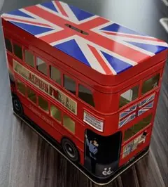 ロンドンバスの空き缶　貯金箱
