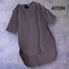 ATON　ラウンドヘム　ロング丈　半袖カットソー　02