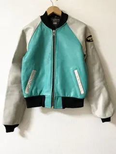 90s VANSON TJV レザー ジャケット ブルゾン スタジャン 42 VANSON バンソン TJ チームジャケット ブラック アメリカ製 米国
