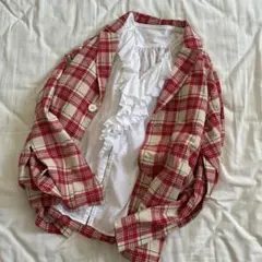 CHILD WOMANチャイルドウーマン　アカチェックJK
