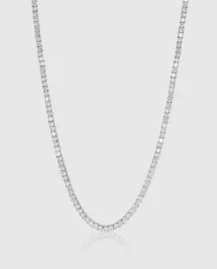 Round Cut Tennis Necklace 【3mm / SILVER】