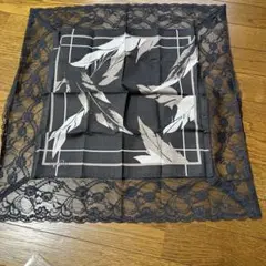 GINGASEN レース付き黒ハンカチ新品未使用